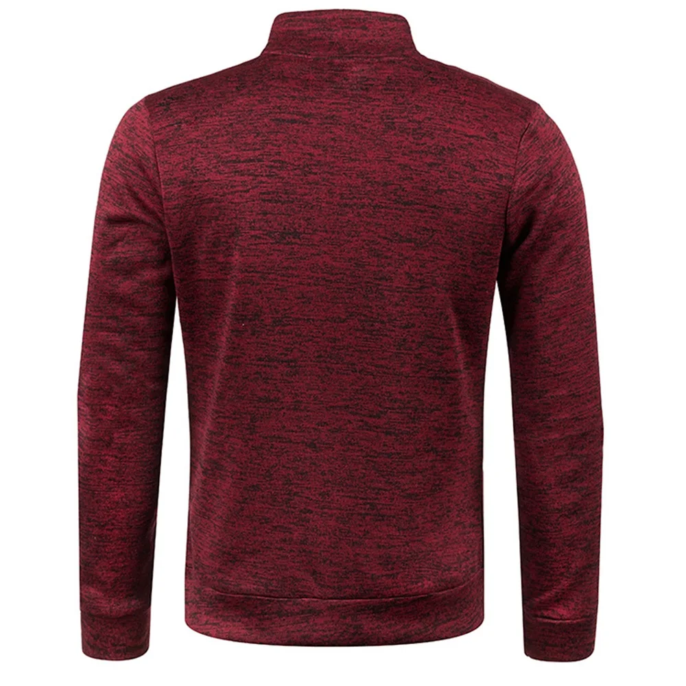 Men Zipper Jackets Standing Collar Sweatshirt Outdoor Streetwear Casual Coat Long Sleeve Sweater Coats