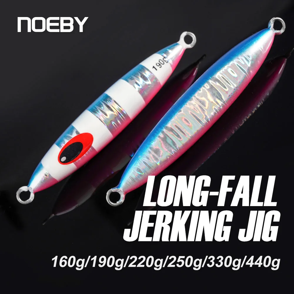 

Noeby Metal Jig Fishing Lure 160g 190g 220g 250g 330g 440g Long Fall Jerking Jig Deep Sea Lure Artificial Hard Bait Fishing Lure