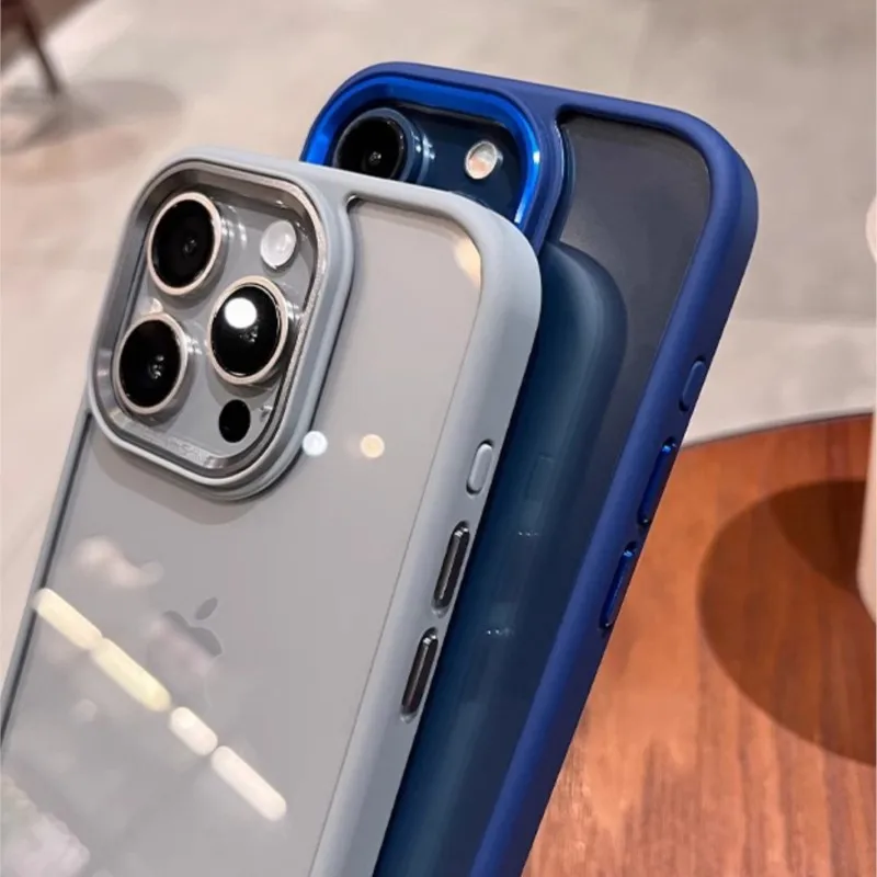 Premium Shockproof Clear Phone Case with Soft Bumper and Hard Acrylic Shield