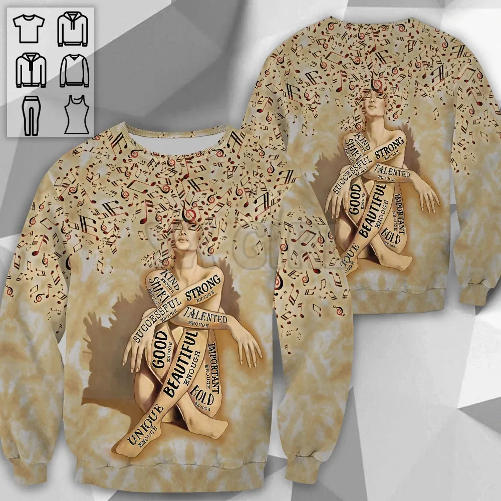 Girl And Music  3D All Over Printed Hoodies Streetwear Casual Unique Men's For Women's Hoodie/Sweatshirt/Zipper Hoodies