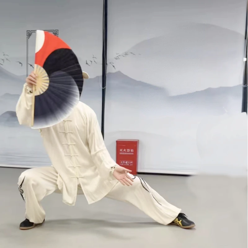 Tai Chi Fan Bamboo Kung Fu Martial Arts 33 Centimeter Fans Wushu Art Martiaux Cosplay Dance Performance Fan Red