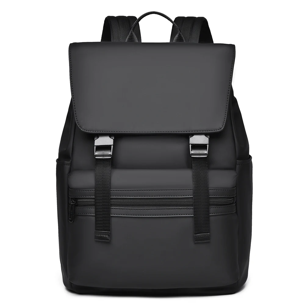 Men's Black Fashionable Backpack with Multiple Pockets, Ideal for Business and Travel, Spacious and Durable