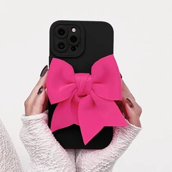 Korean Cute 3D Rose Bowknot Candy Protective Phone Case for Cubot Max 5 (RoseBowknot Black)