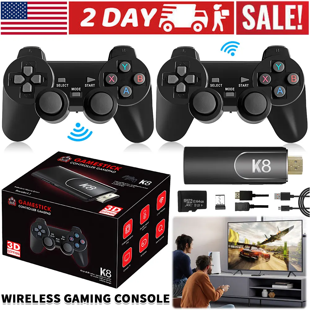 Mando de videojuegos Retro 4K HD K8, 64G, más de 40000 juegos, 40 + emulador, controlador inalámbrico Dual de 2,4G, consola Retro, regalo para niños - Image 6