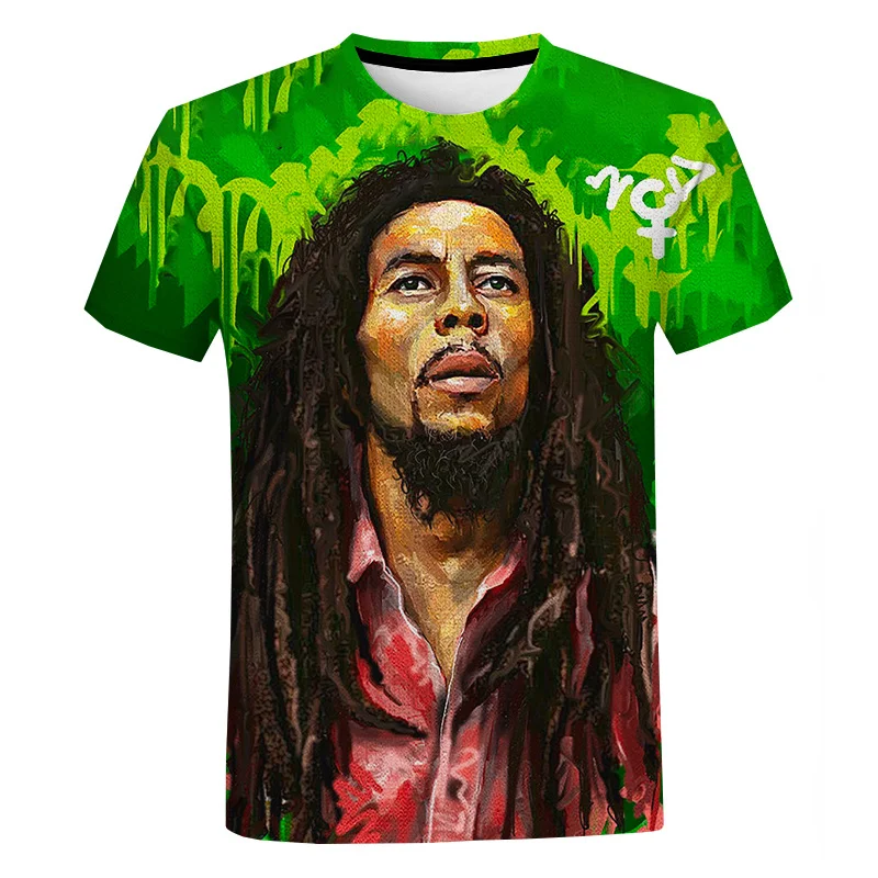 3D Singer Bob Marley Reggae Music Printing T Shirt Bambini Fashion Streetwear Maniche Corte Harajuku Abbigliamento Cool Vintage Topo