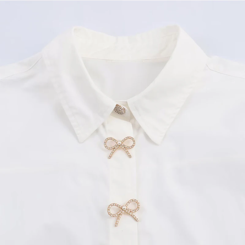 Chic Fashion Jewelry Buttons Shirts for Women 2025 New Long Sleeve Elegant Women's Streetwear Casual Shirt And Blouse Top ﻿