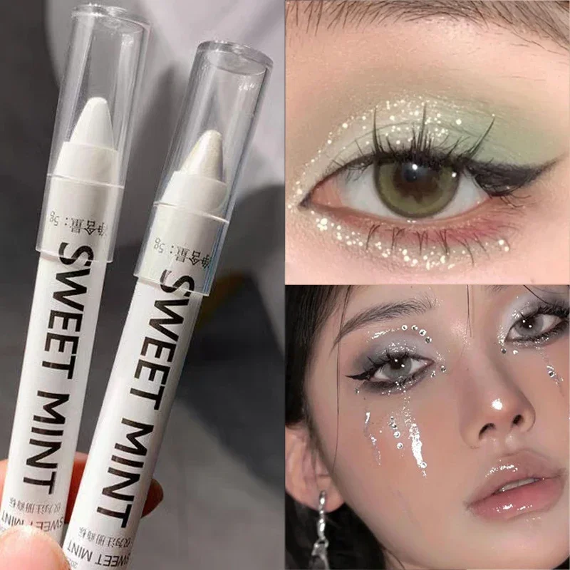 White Eyeliner Glitter Eyeshadow Stick Eyeliner Pen Matte Shiny Black