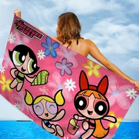 P-PowerpuffES-GirlS Towel Microfiber Beach Towel Absorbent Quick dry Soft Yoga Swimming Resort Mountain Climbing Towel 2