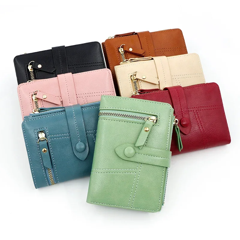 

New Ladies Purse Fresh Short Ladies Zipper Purse Fashion Joker Large Capacity Multi-card. Porte Feuille Grande Capacité Bag