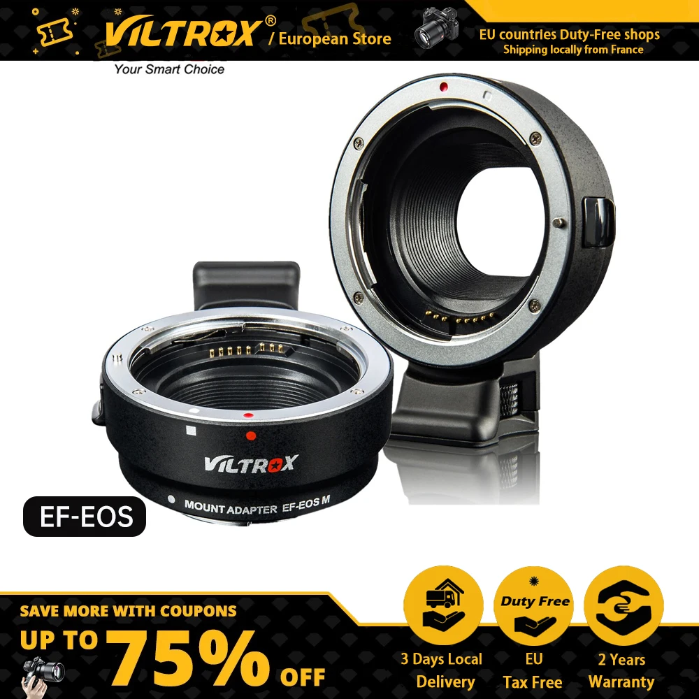 

Viltrox EF-EOS M canon Electronic Auto Focus EF-M Lens adapter for Canon EOS EF EF-S Lens to EOS M M2 M3 M5 M6 M10 M50 II