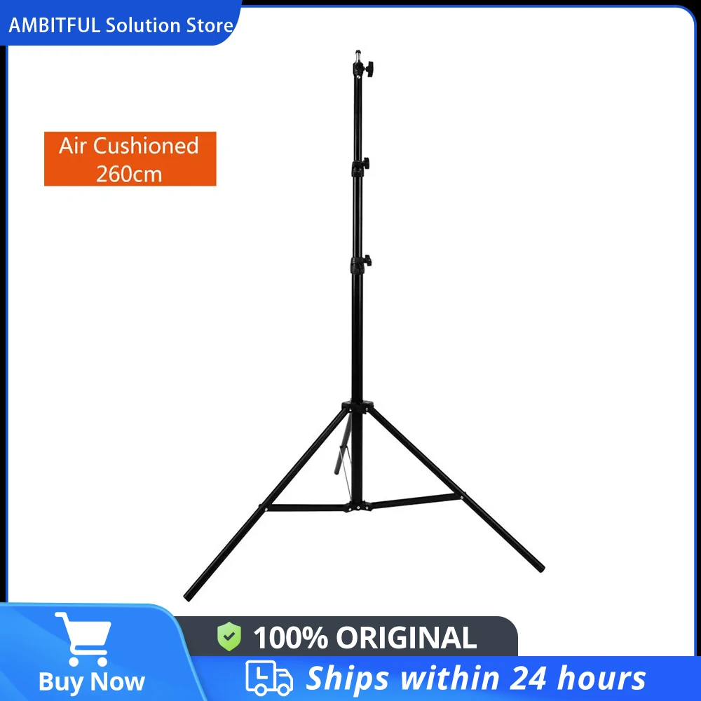 260cm Air Cushioned Heavy Duty Light Stand With Adaptor Also Support 1/4" and 3/8" Photo Equipment