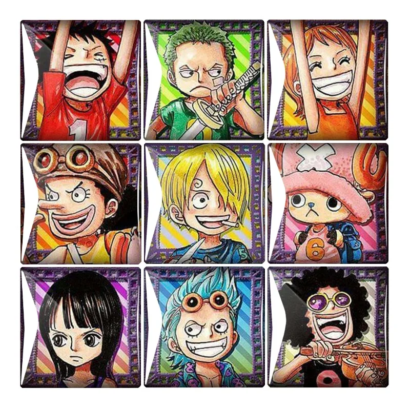 thumbnail image 1 of Imán de refrigerador cuadrado Hola mengya Personaje creativo de la versión Q de One Piece Luffy Zoro Chopper, 1 of 4
