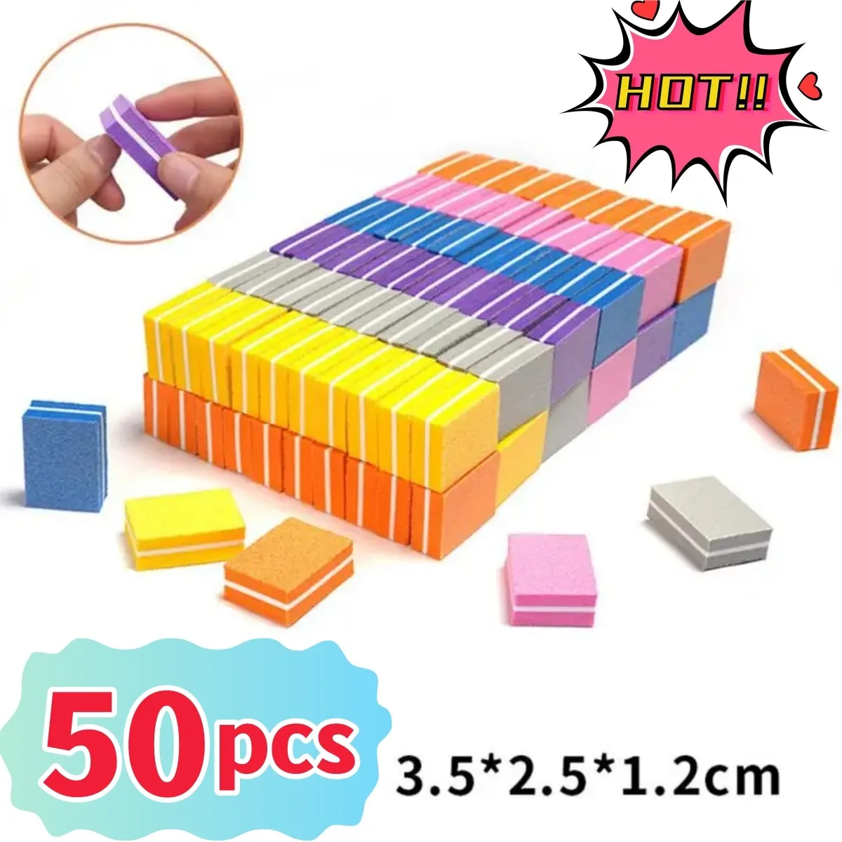 

10/50 шт., квадратные мини-губки для маникюра