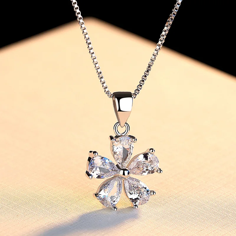 925 Silver Necklace with Zircons - Certificate