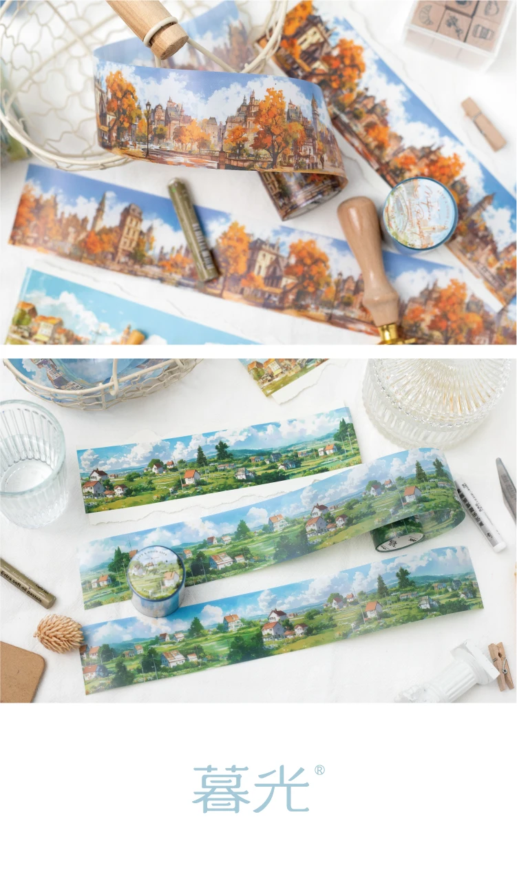 50 mm x 2 m Reise-Landschafts-Bänder, Aufkleber, 1 Rolle, dekorative Collage, Tagebuch, Album, Scrapbooking-Material, Bastelbedarf – Detail 18