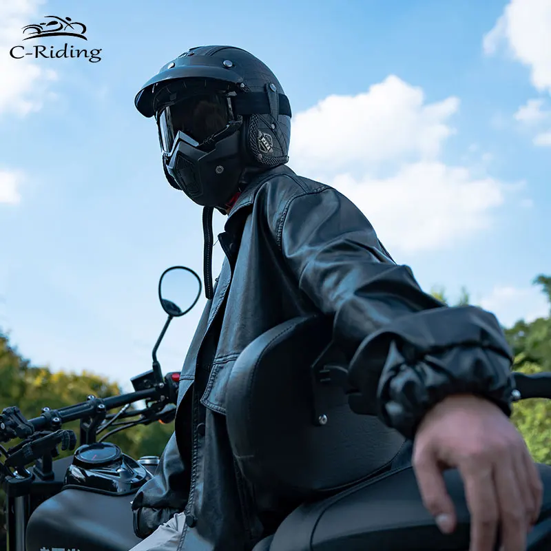 Motorcycle Glasses Masks Windproof Cycling Riding  Goggles With Mouth Mask UV Protection Motocross Motorbike Helmet Mask