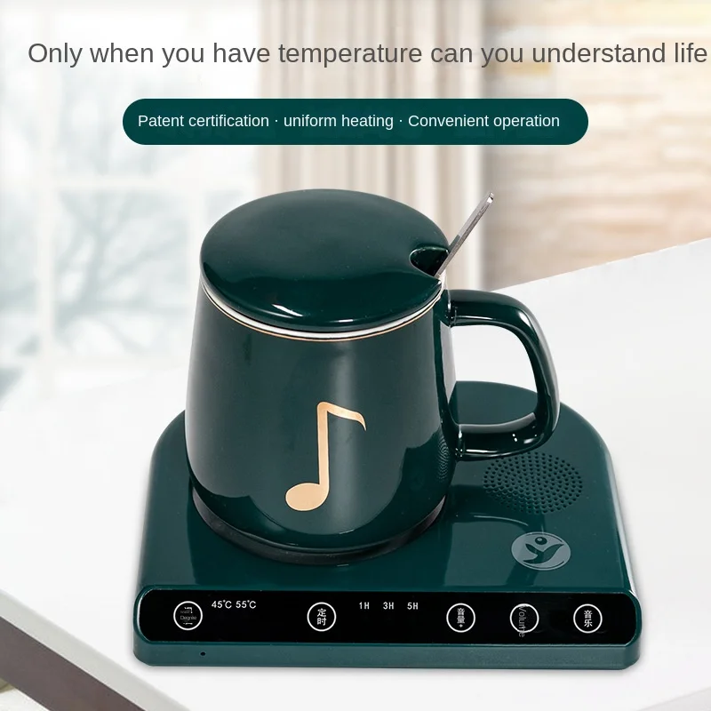 Intelligent Electric Cup music constant temperature heating warm coasters Bluetooth audio dormitory office home gifts copos water absorbing stone tray non slip strip bottom home sink box sink tray water absorbing stone for toiletries diatomite coasters