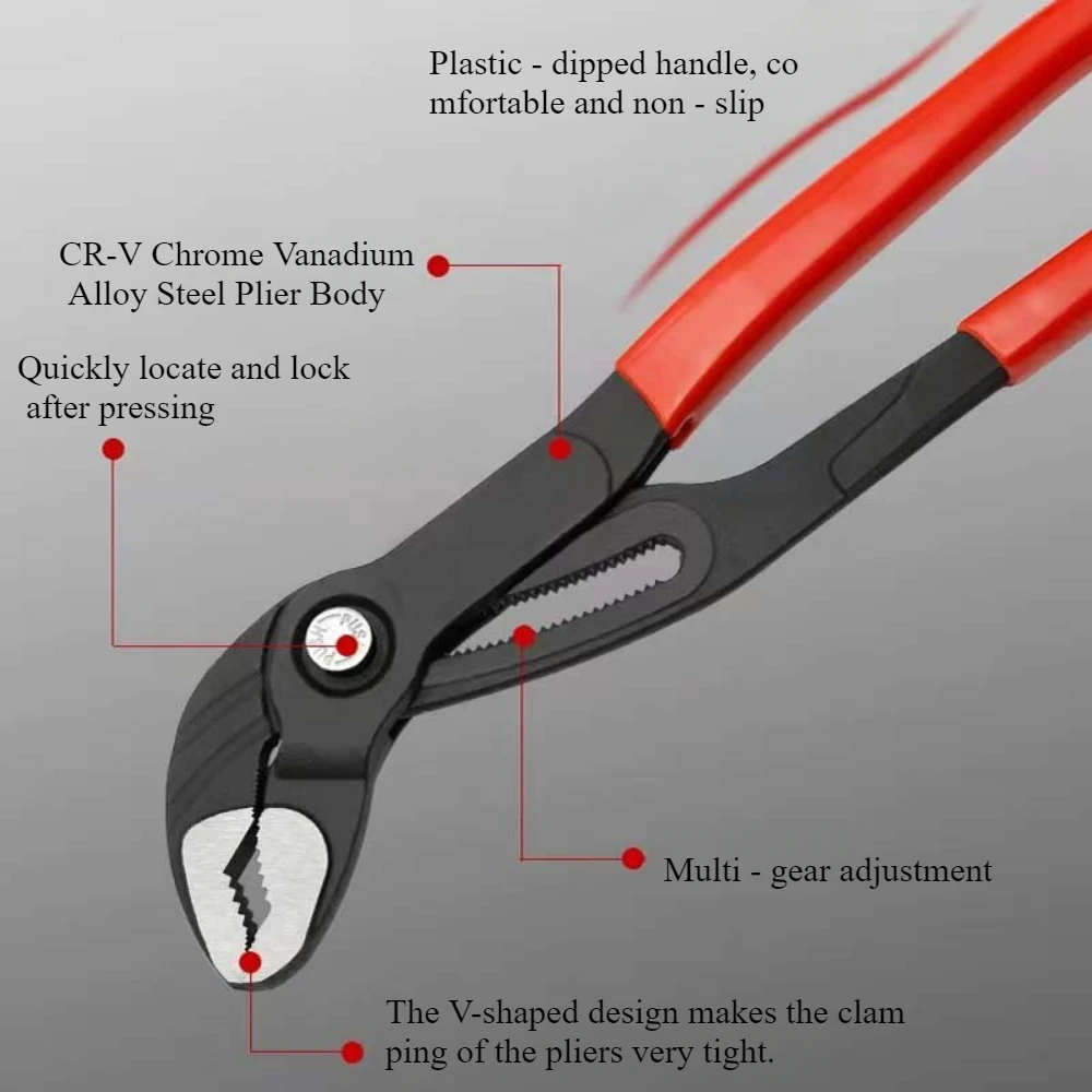 Adjustable V-Jaw Groove Pliers 2