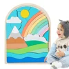 Montessori Wooden Rainbow Blocks Puzzle Rainbow Irregular Shape Color Cognitive Educational Toys for Baby Boys Girls Gift 1