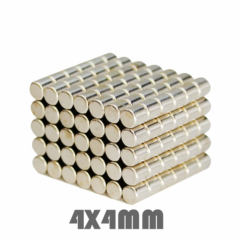 

100pcs 4x4 mm Magnet Super Powerful Neodymium Magnets Rare Earth Magnet For Crafts N35 Small Round Magnetic Magnet Disc 4*4 mm