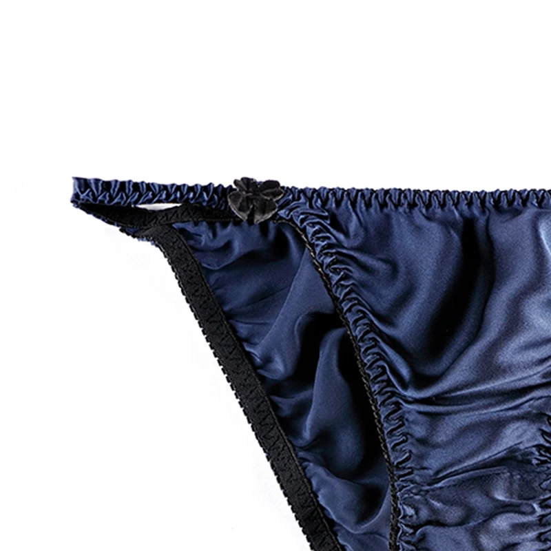 Women's Briefs 100% Silk Sexy Panties Underpants String Bikini Underwear Comfortable Shorts Lingerie T-Back Panties Low-Waist