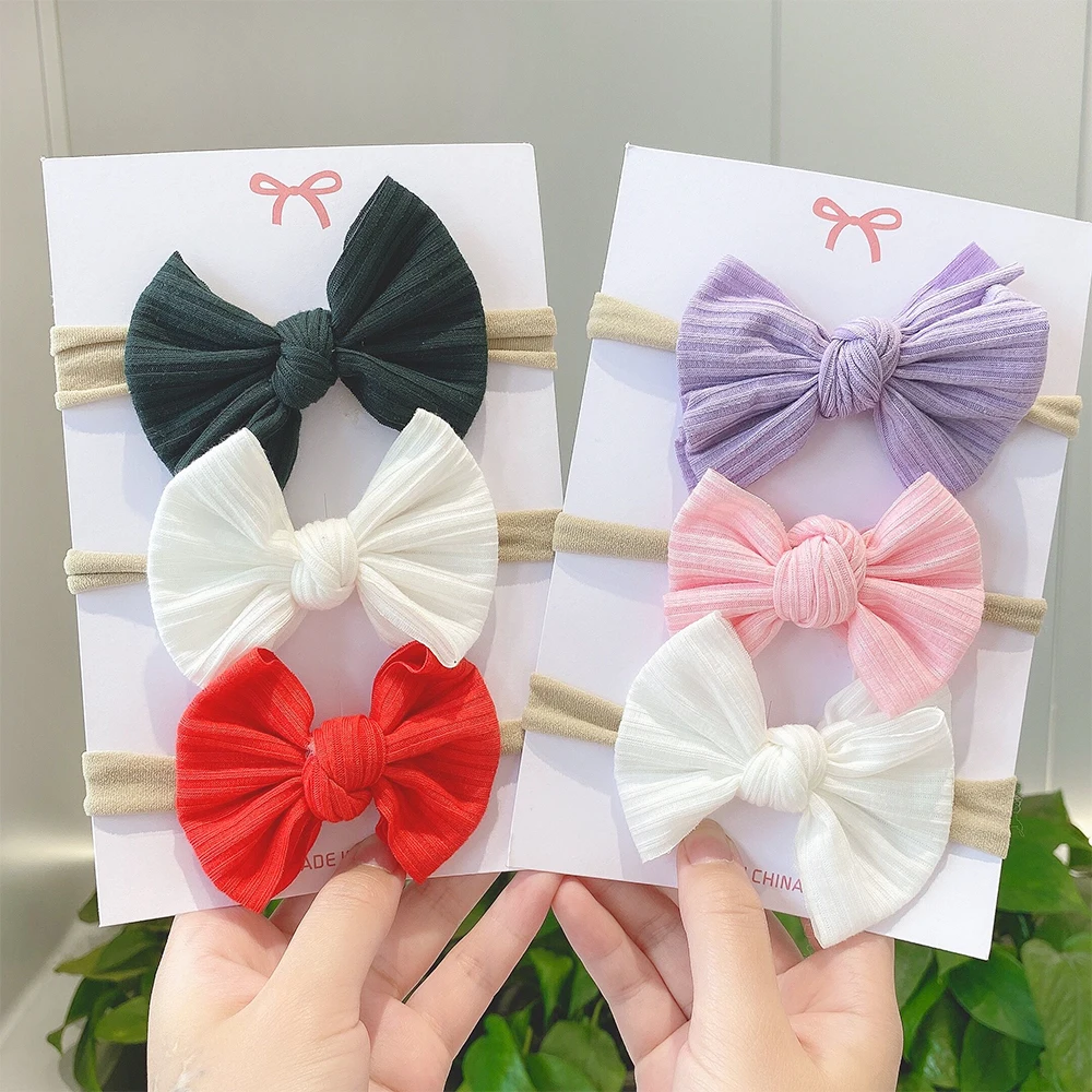 3 Teile/satz Baumwolle Baby Bögen Stirnbänder für Mädchen Neugeborenen Schützen Elastische Nylon Druck Hairband Kinder Kleinkind Haar Zubehör – Detail 29