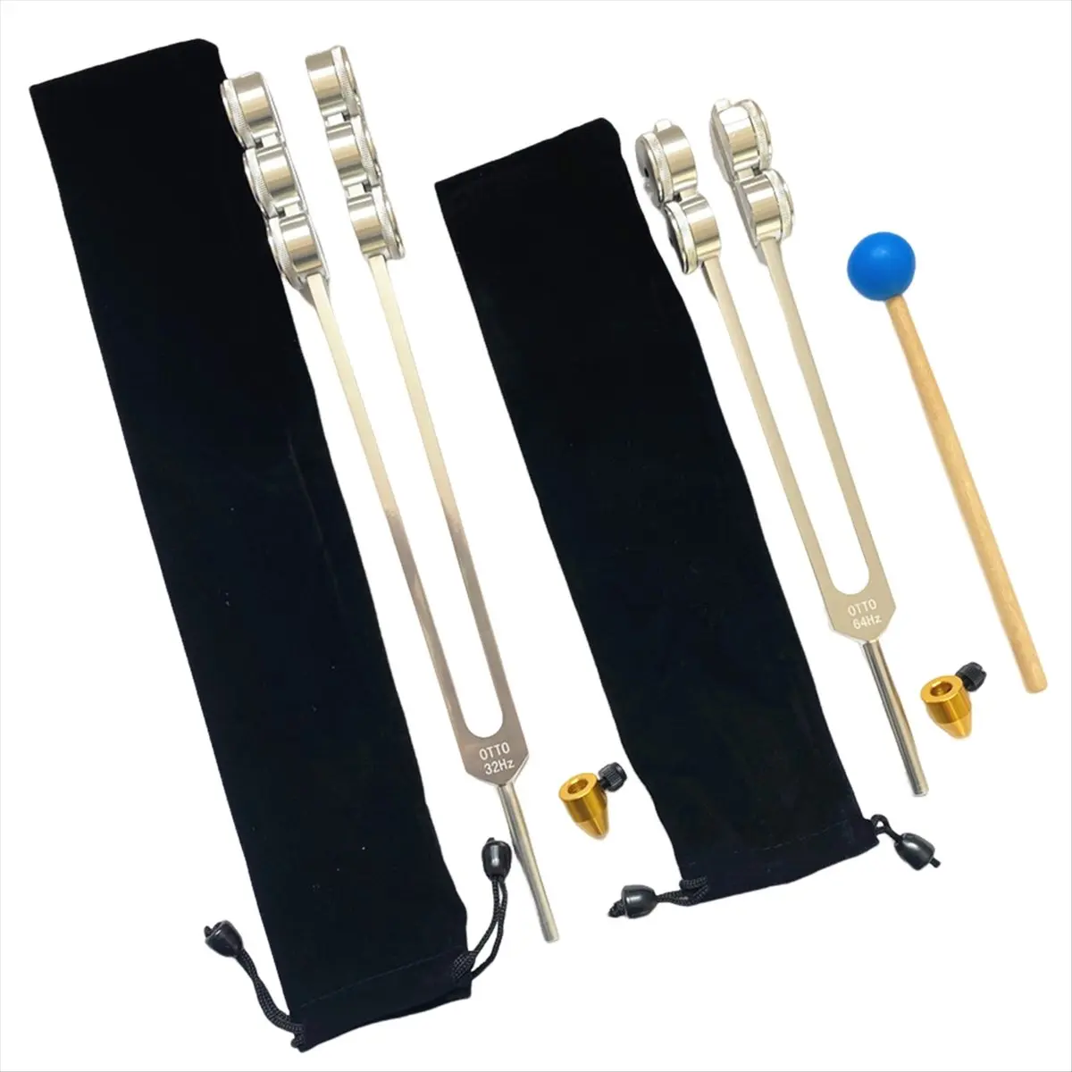 A50U 64HZ 알루미늄 튜닝 포크 도구(해머 포함) 치유음 진동 진단 치료 건강 관리 도구