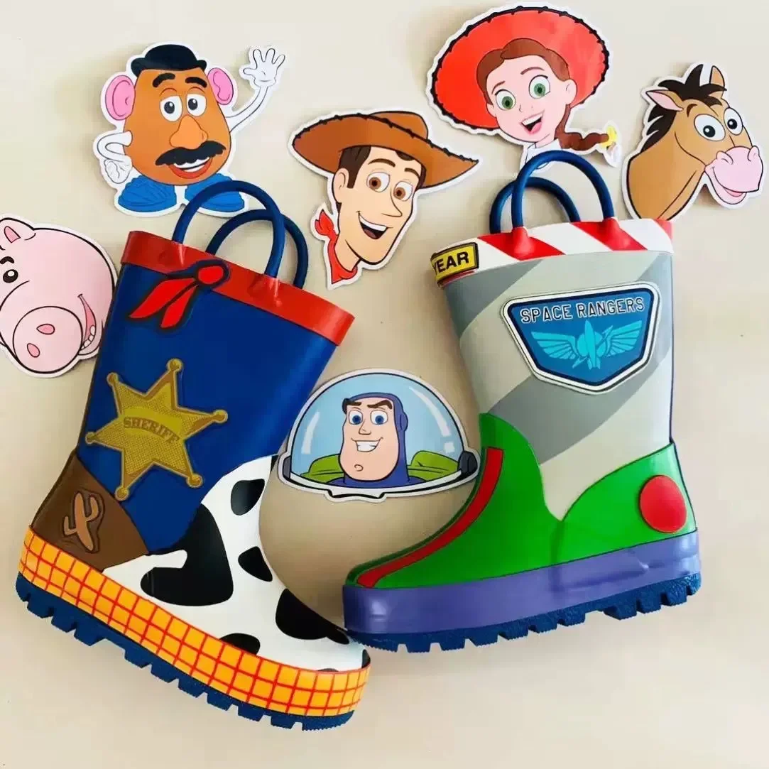 Diseny cartoon kids Toy Story Rain Boots Student Rain Boots Children's  Fashion  Shoes Non-Slip Short shoes