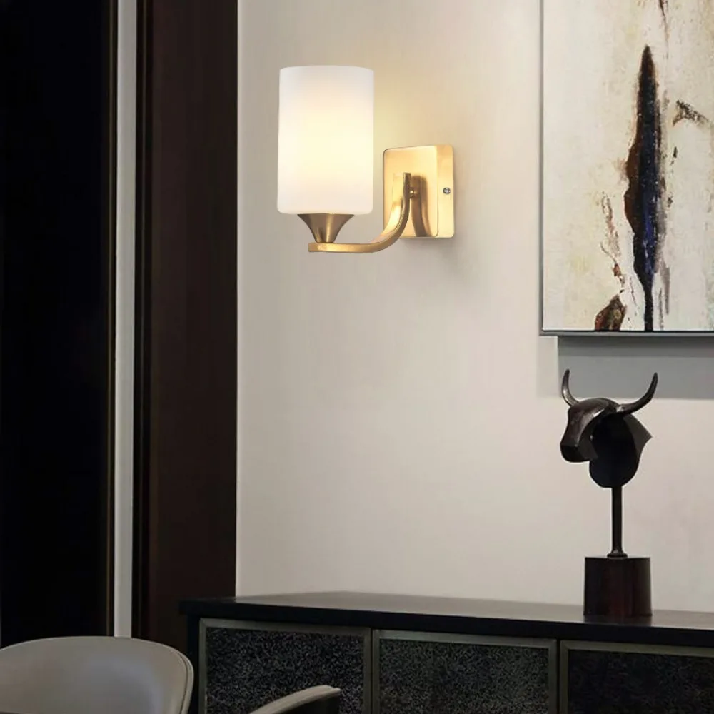 

Retro Glass Wall Lamp Bedroom Bedside Stair Aisle Wall Light Living Room Balcony Corridor Bathroom Light Mirror Front Wall Lamp
