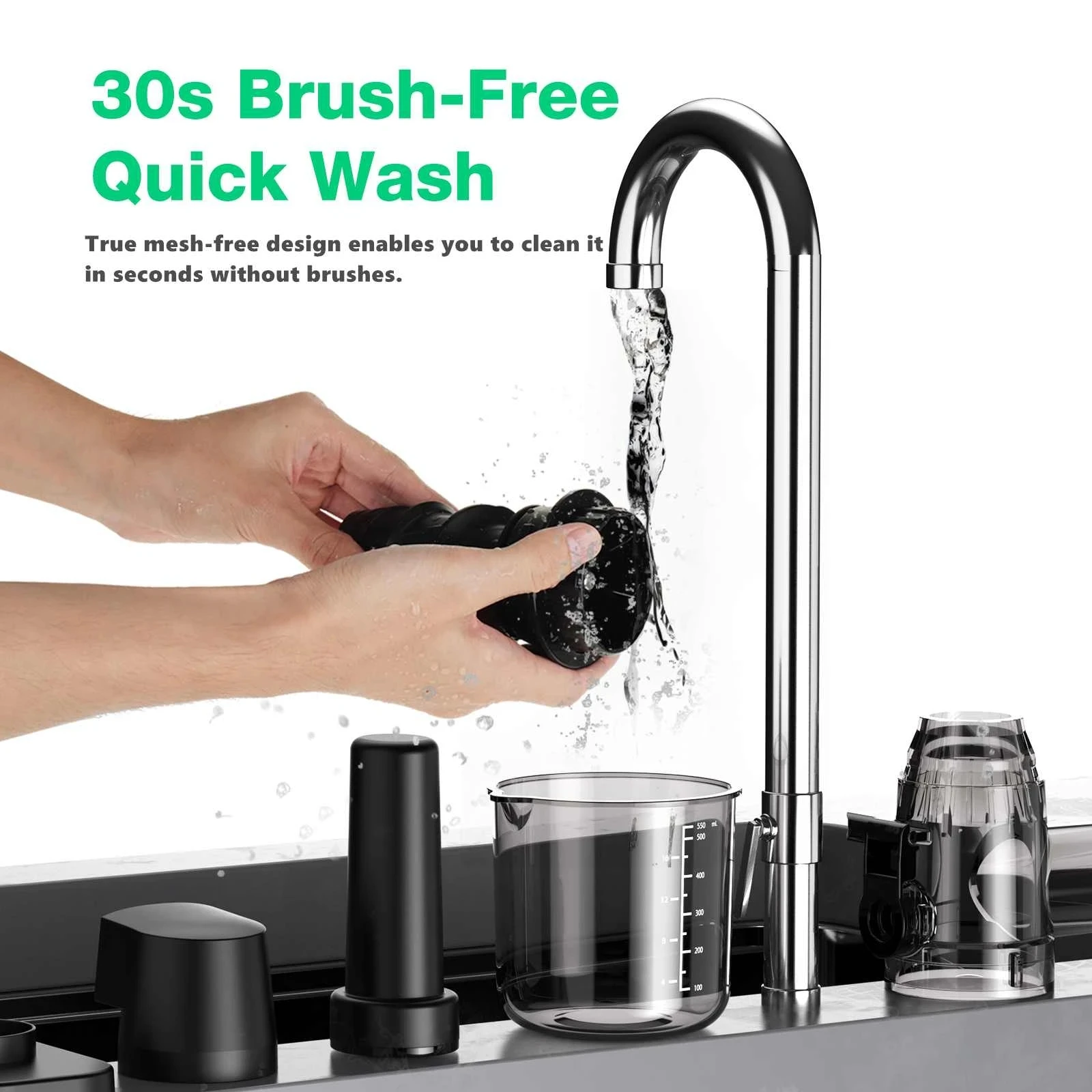 Slow Juicer FilterFree Compact Cold Press Juicer Machine Fruit Vegetable Juice Extractor Reversing Function Easy Clean 5