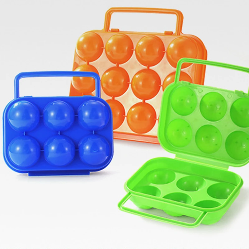 6/12 Grid Egg Storage Box Plastic Travel Portable Kitchen Utensils Outdoor Picnic BBQ Camping Tableware Camping Gear portable tableware egg storage box