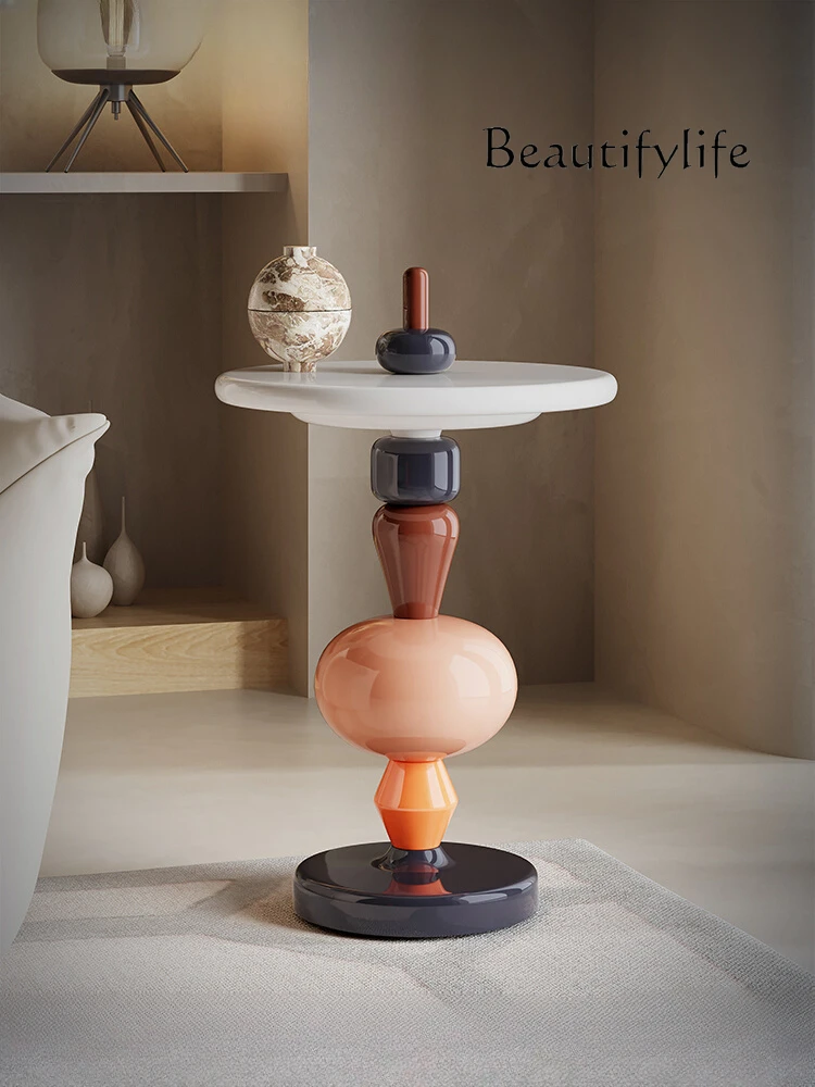 

Simple Modern Creative Living Room Household Sofa Small Table Light Luxury FRP Special-Shaped Side Cabinet