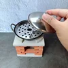 Doll House Mini Tin Pan, Pancake Pan,Pan Lid, Steaming Plate Model for Doll House Kitchen Furniture Decoration Accessories 5