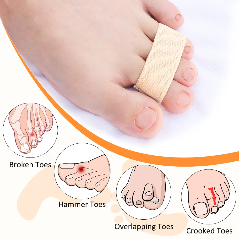 Hammer Toe Straightener 1/2/5Pcs Toe Splints Bandages for Broken Bent Overlapping and Hammer Toes Protector