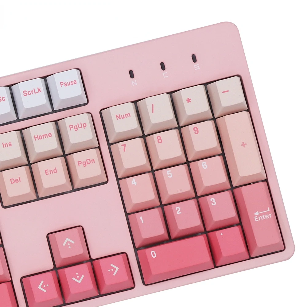 Chaves Gradiente Série Tema Rosa Keycaps Pbt Material Cereja Perfil Compatível com Teclados Mecânicos 139 151 - Imagem 5