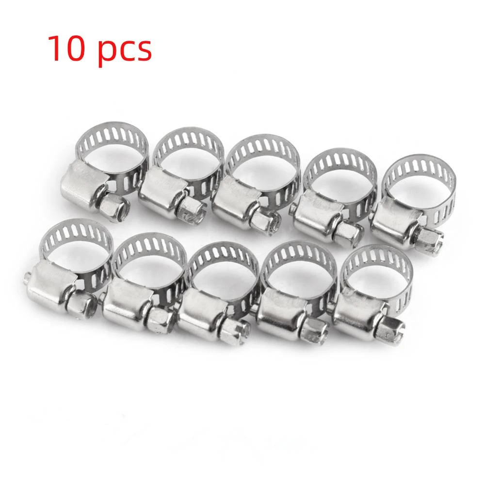 10pcs Hose Clamp Adjustable Stainless Steel Screw Hose Clamp Hose Fastener 8mm12mm/10mm16mm