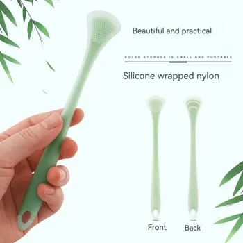 양면 긁기 혀 코팅 클리너, 구강 냄새 이중 효과 클리닝 실리콘 소재, 2 개 상품 이미지