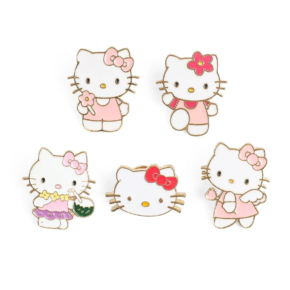 

Sanrio Cartoon Brooch Anime Figures Hello Kitty My Melody Pochacco Kuromi Lapel Backpack Brooches Collar Jewelry Cute Girls Gift