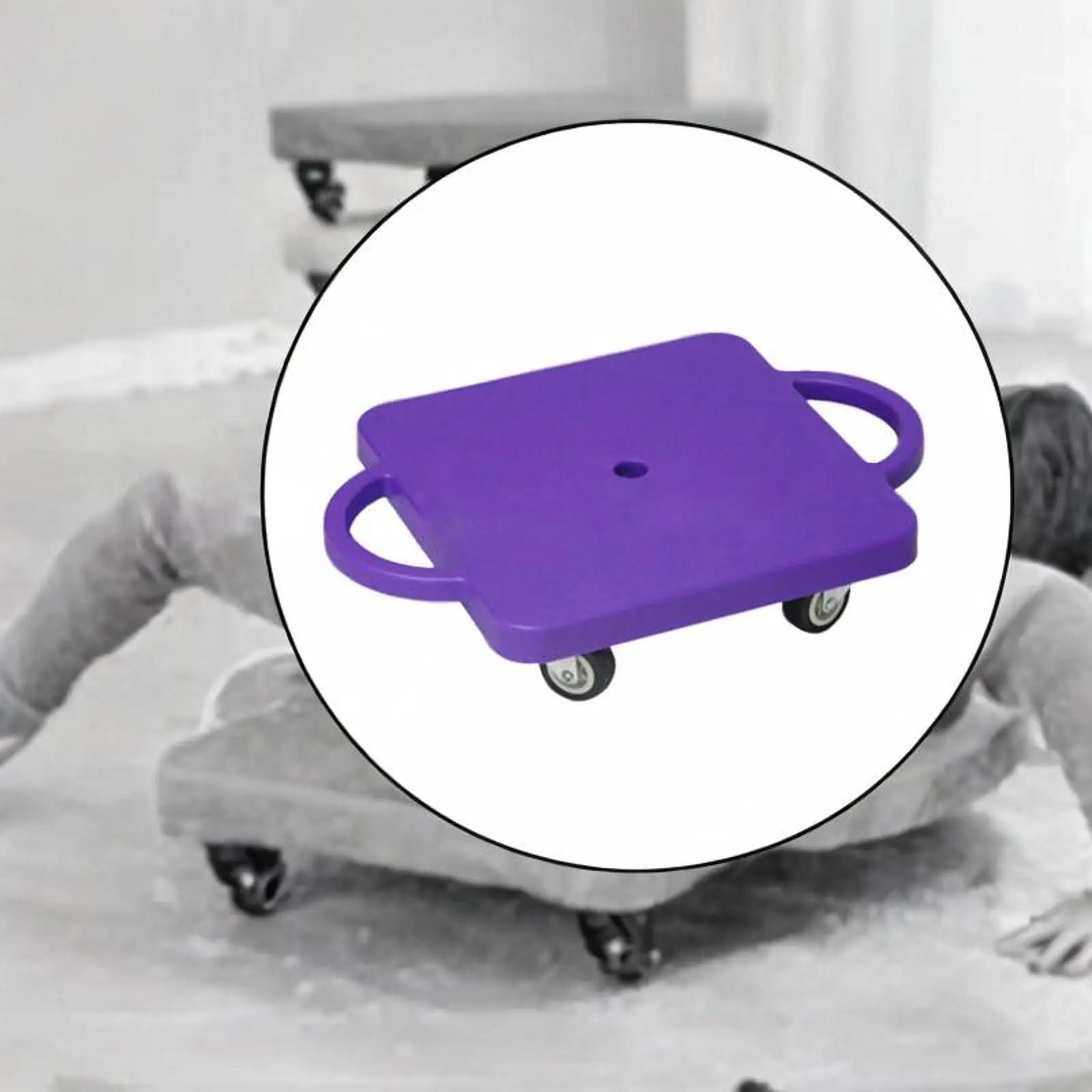 Scooter Board with Handles Square Portable 11.8 Inches Sit Down Scooter for Gym Backyard Indoor Outdoor Activities Playground