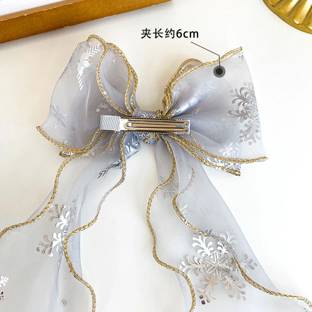 Children's Hair Clips Long Ribbon Bow Headdress Girl's Braided Baby Hair Accessories