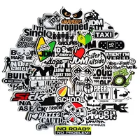 50pcs Funny JDM Styling Stickers Skateboard Luggage Bumper Bike Car Motorcycle Scooter Cool Decals Sticker Bomb Toy Waterproof 2