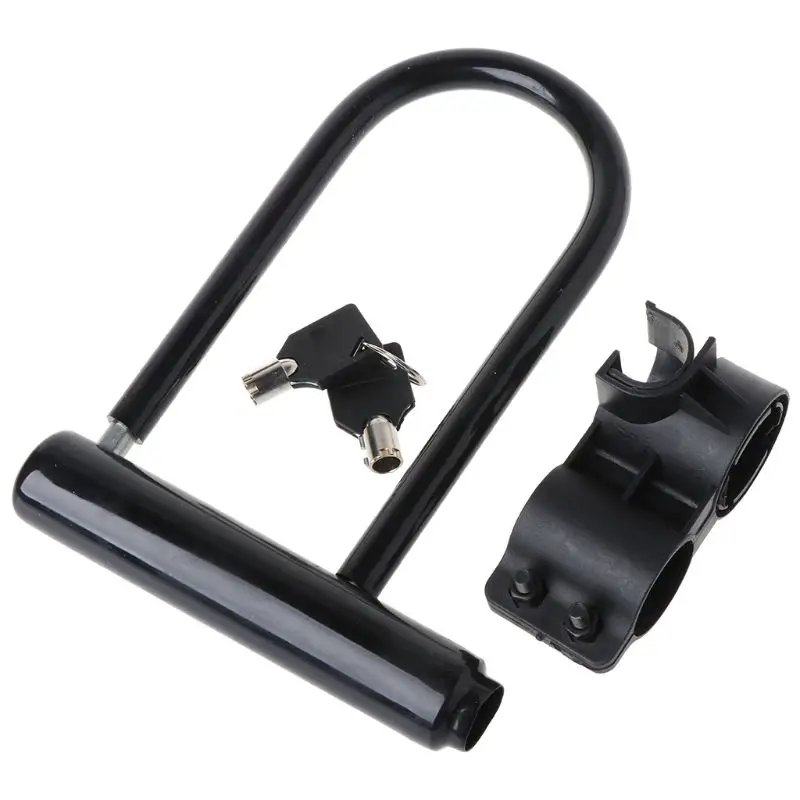 Heavy-Duty Steel U-Lock with Keys for Secure Cycling and Scooting