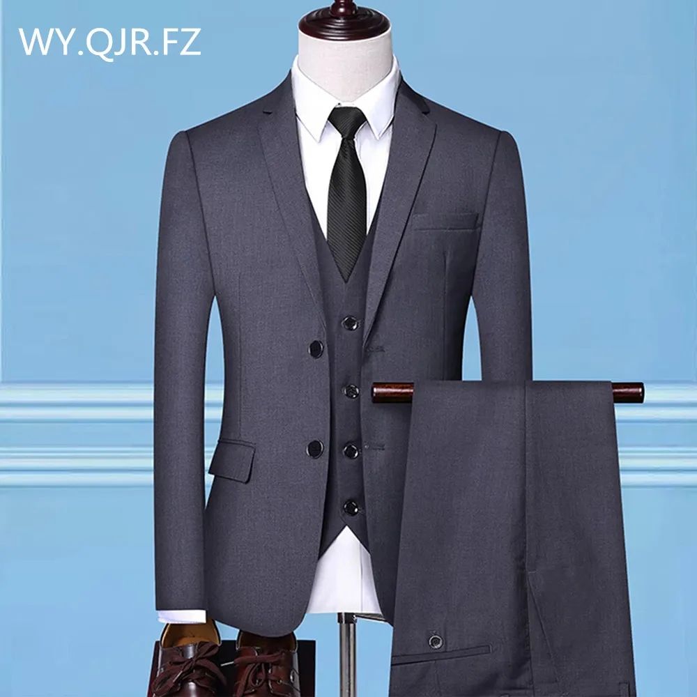 

SQL-306#Groom's Three-piece Wedding Dress Black Suit Burgundy Gary Party Prom Suit best man clothe Cheap Wholesale Fashion Marry