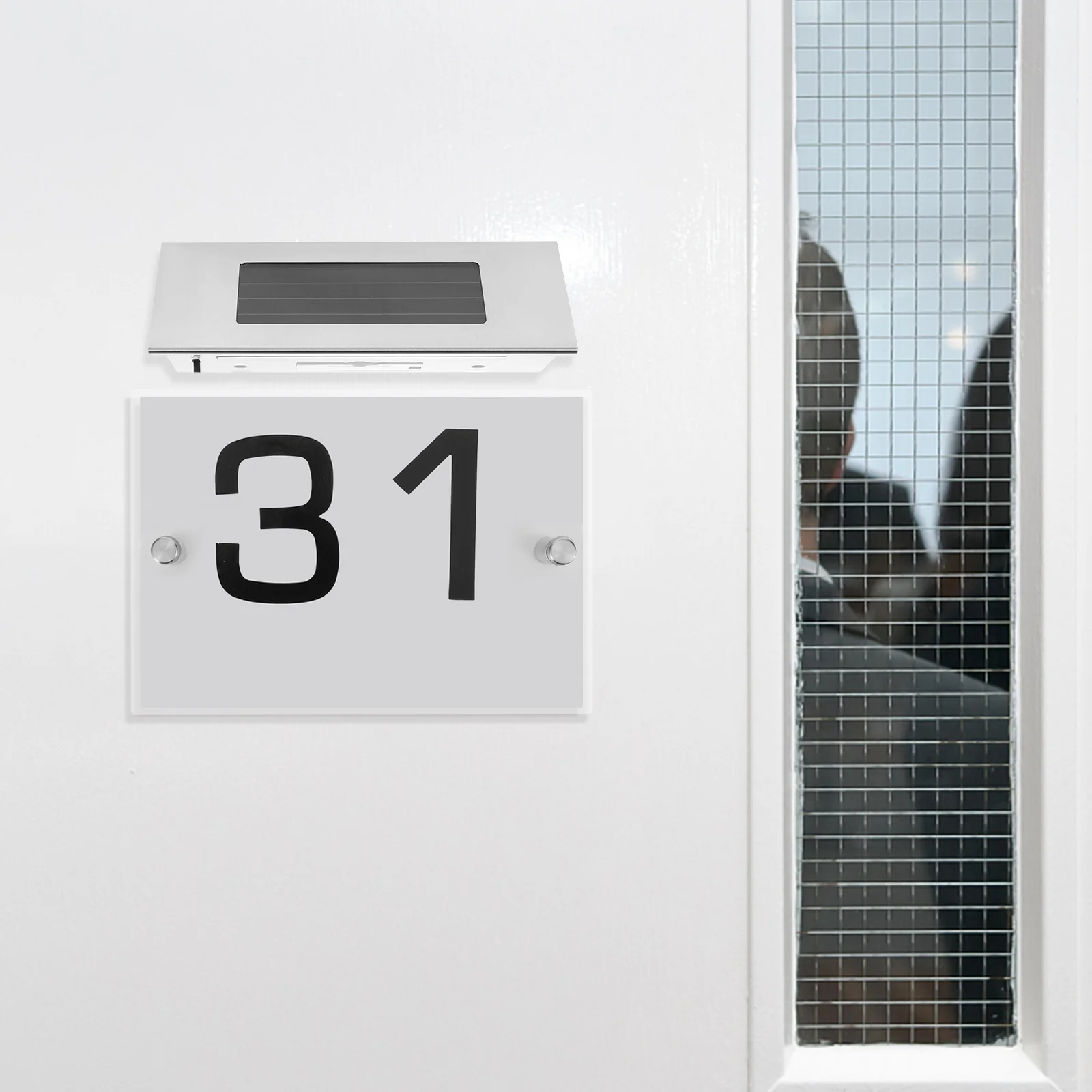 

Solar Door Light House Numbers Plaque Address Lights Sign Lighted Outdoor Wall Plaques Shine