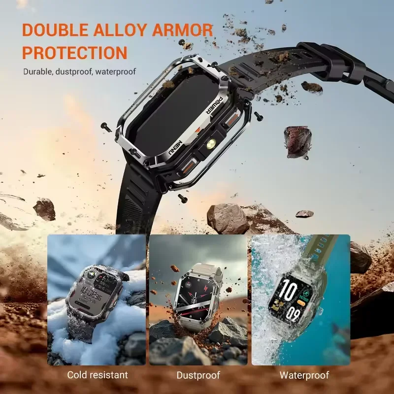 2025 New W70 Pro Outdoor Smartwatch 900mAh 2.01'' TFT HD Screen Waterproof Women Men Watches with Emergency Lighting Compass 5