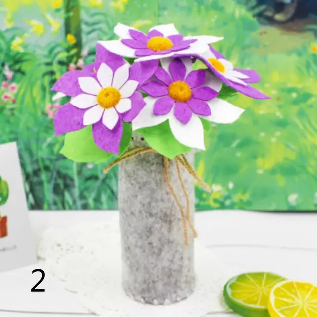 Children Simulation Bouquet Potted Non-woven DIY Teacher's Day Creative Pack Educational Toys 3