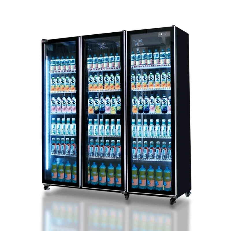 Beer&Wine Refrigerators Drink Display Showcase Bar Cold Drink Freezer Full-screen Display Cabinet Supermarket Beverage Cooler