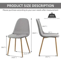 Dining Chairs Set of 4,Modern Upholstered Dining Room Chairs, Kitchen Chairs with Metal Legs, Comfortable Kitchen Chairs for Din 2