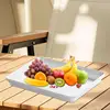 White Reusable Food Tray Large Serving Platters for Party Food Classic Design Large Serving Platter Set for Barbecues Outdoor 5