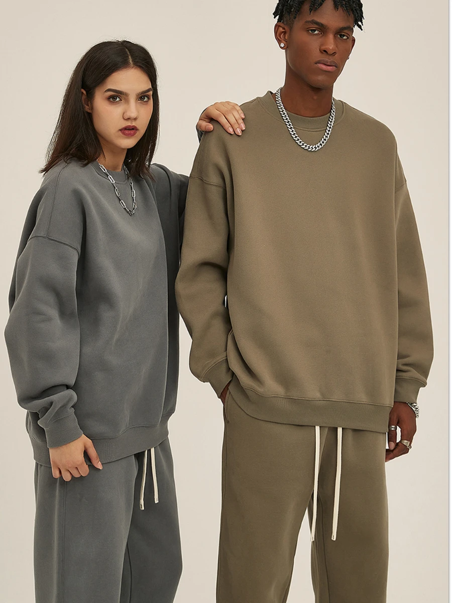 Bornladies Thickened Oversize Hoodies Trendy Brand Pants Suits Women Warm Fashion Pullovers Sports Jacket Couples Hoodie Sets